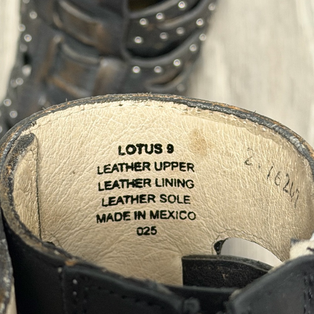 Freebird Lotus Studded Black and Brown Women's Heeled Sandals - Picture 9 of 11